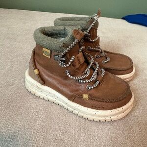 Hey Dude Brown Kids Boots with Cream Soles